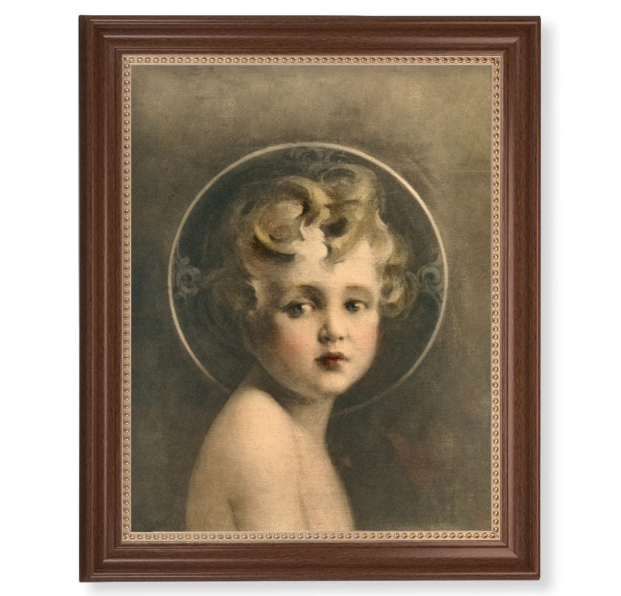 Light of the World Framed Wall Art - Extra Large Religious Home Decor with Classic Dark Walnut & Gold Beaded Frame - Perfect for Living Room, Bedroom or Church Decorations