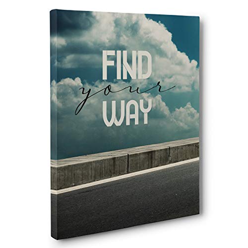 Find Your Way Canvas Wall Art - Inspirational Home Decor for Living Room, Bedroom & Office - Perfect Gift for Travel Lovers