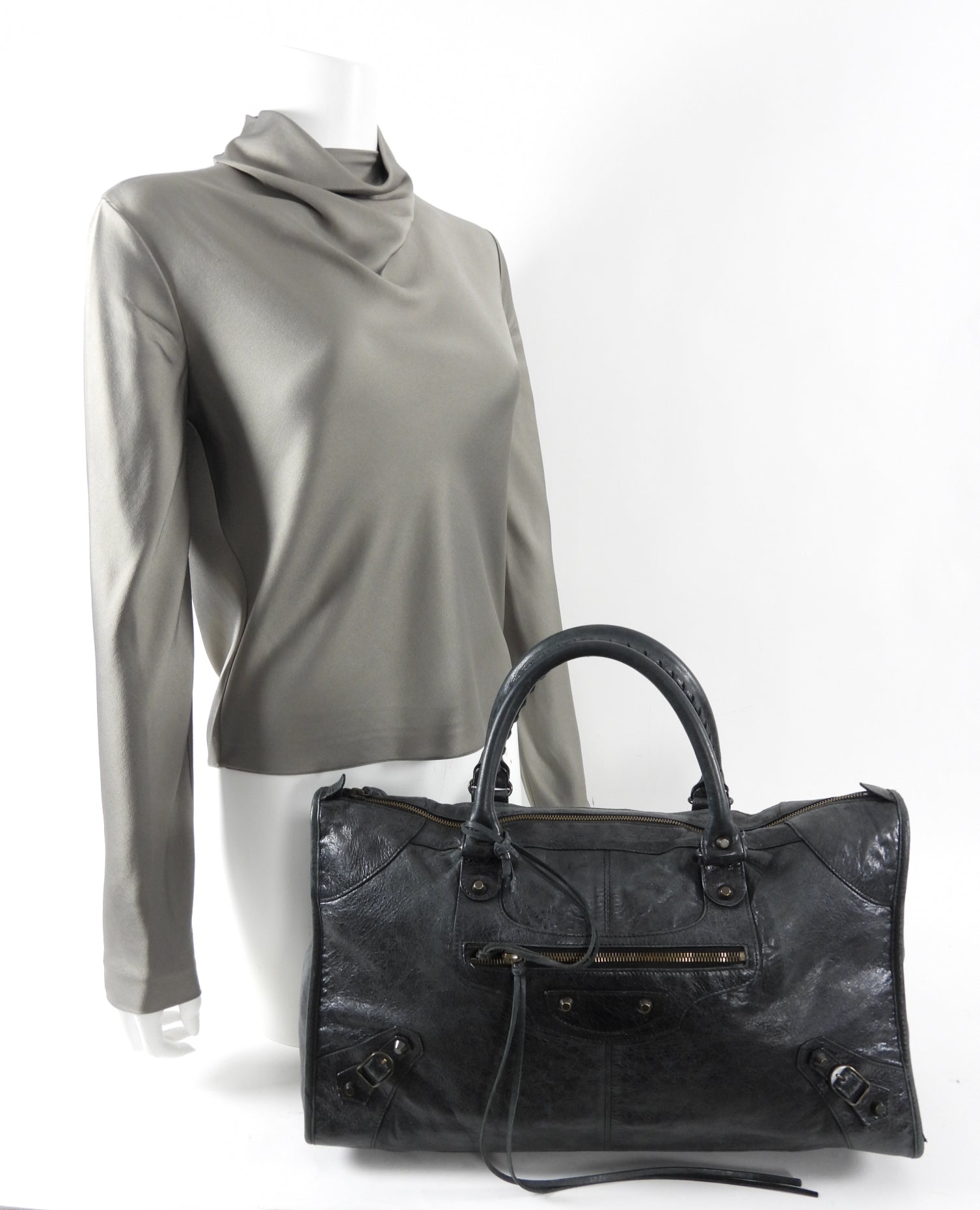 Balenciaga Black Leather City Work Bag for Women - Stylish & Spacious Designer Handbag for Work, Travel & Everyday Use
