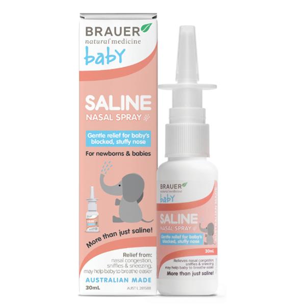 Brauer Baby Saline Nasal Spray - Gentle Nasal Relief for Infants & Toddlers - Safe & Effective Congestion Solution - Perfect for Cold, Allergy & Dry Nose Relief