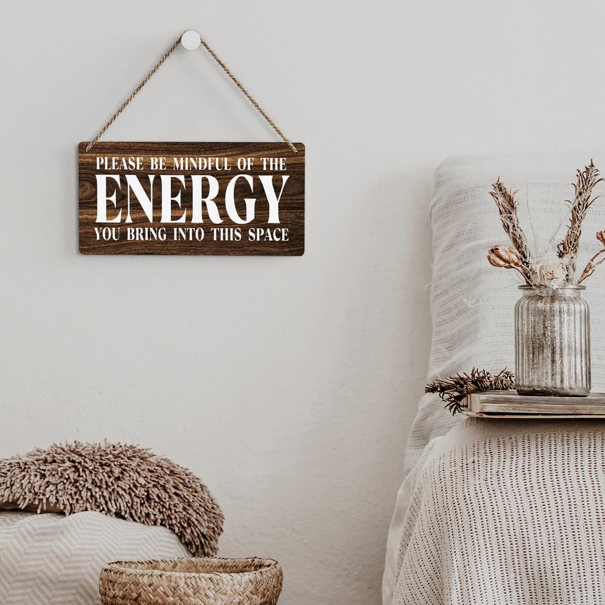 Zen Wall Art for Home & Office - Positive Affirmations Wood Plaque - Meditation & Spa Decor