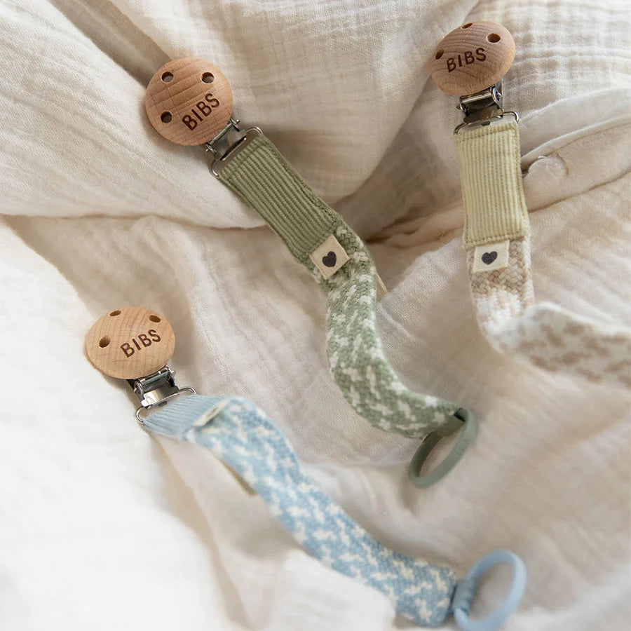 BIBS Pacifier Clip - Violet Sky & Mauve Colors | Secure Baby Pacifier Holder for Strollers, Car Seats & Diaper Bags | Stylish & Functional Infant Accessory