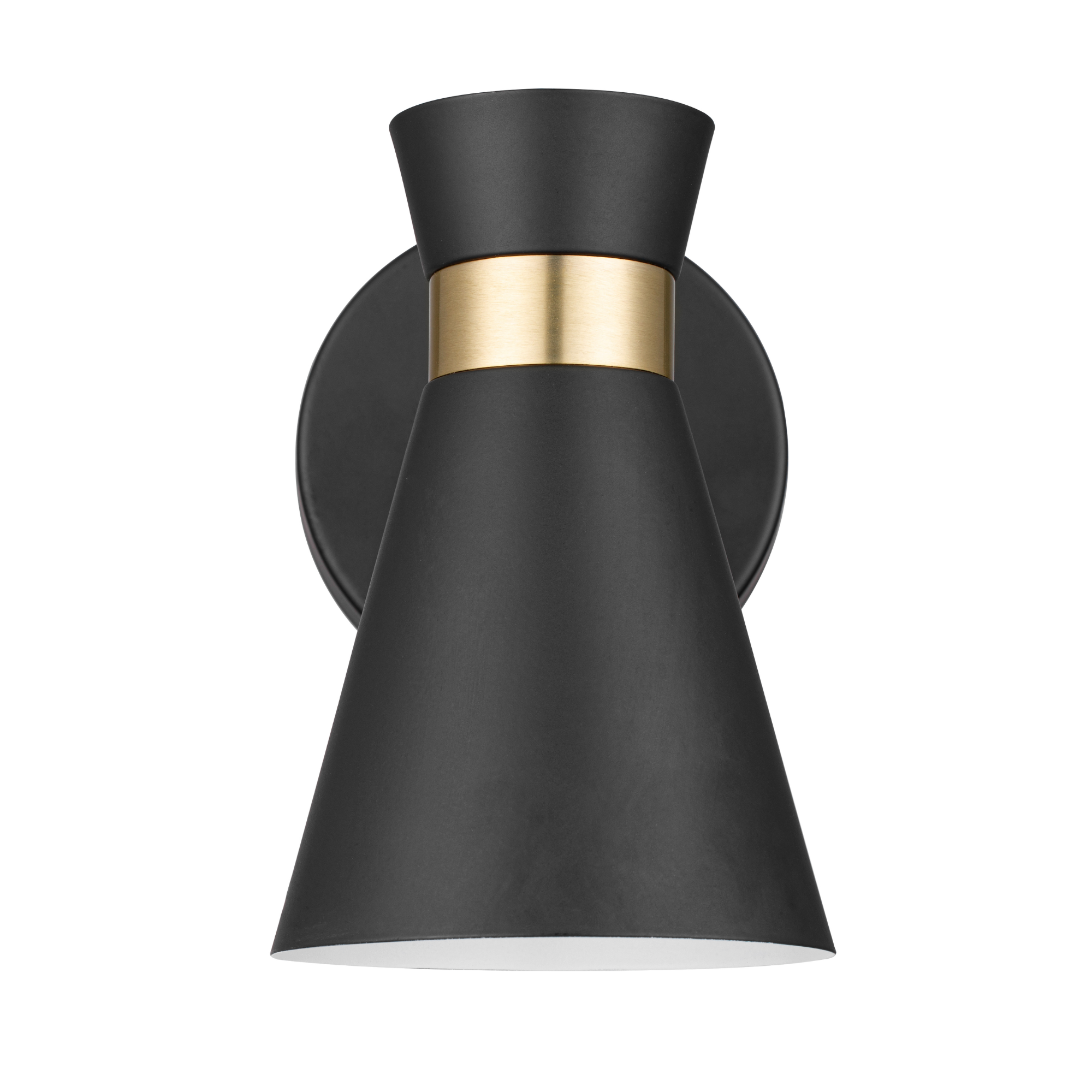 2 Pack Battery Operated LED Wall Sconce Lights - Matte Black with Brushed Gold Accents - Dimmable Cordless Wall Lighting for Bedroom, Hallway & Staircase