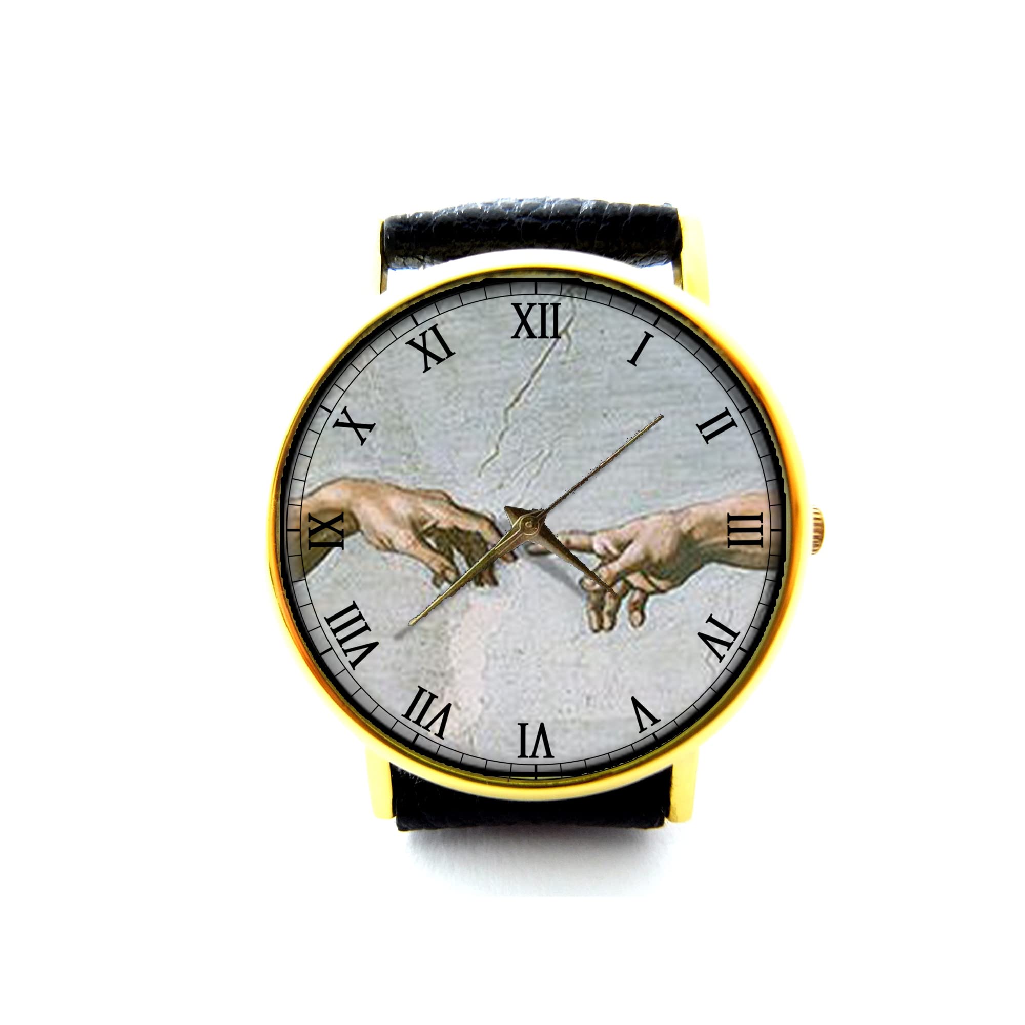 Michelangelo Renaissance Art Leather Watch - Unisex, Men's & Women's Fashion Timepiece | Perfect for Formal Events, Gifts & Vintage Style Lovers