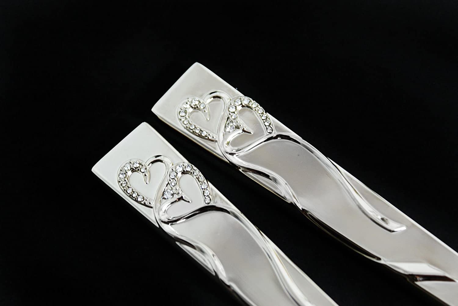 Elegant Gold & Silver Wedding Toasting Glasses & Cake Server Set - Engravable Bridal Gift for Wedding Ceremony, Reception & Anniversary Celebrations