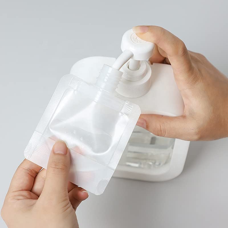 GYANSHOPPE 3-Pack Clear Plastic Stand Up Spout Pouch - Leakproof Travel Bottles for Lotion, Shampoo, Face Cream & Toiletries | TSA Approved Cosmetic Containers for Air Travel, Gym & Vacation Essentials
