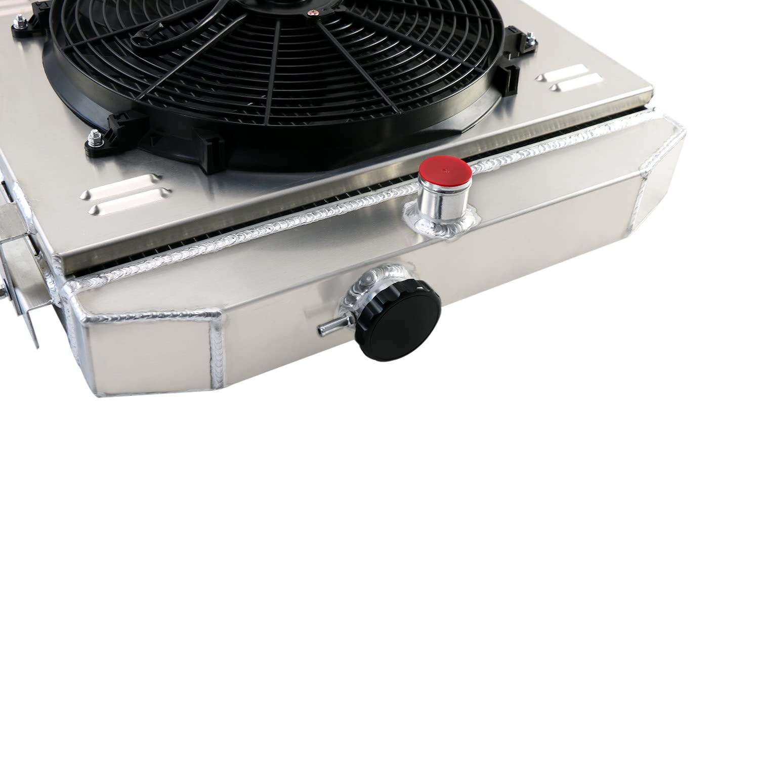 4 Row Aluminum Radiator Shroud Fan for 1955-1957 Chevy Bel Air, Belair & Nomad V8 - High-Performance Cooling Upgrade for Classic Car Restoration & Hot Rod Builds