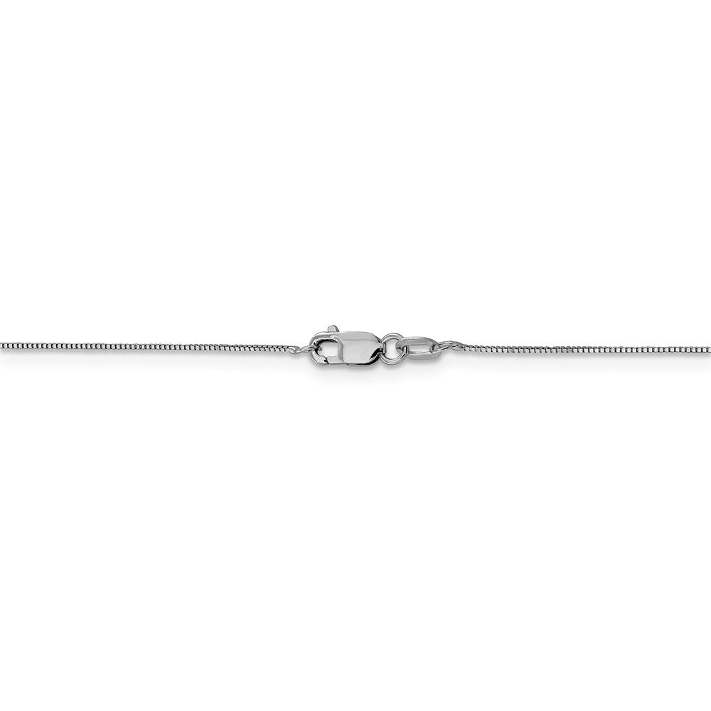 Jewels By Lux Leslie's 14K White Gold 0.5mm Baby Box Chain Necklace - Perfect for Newborn Gifts, Christening & Special Occasions