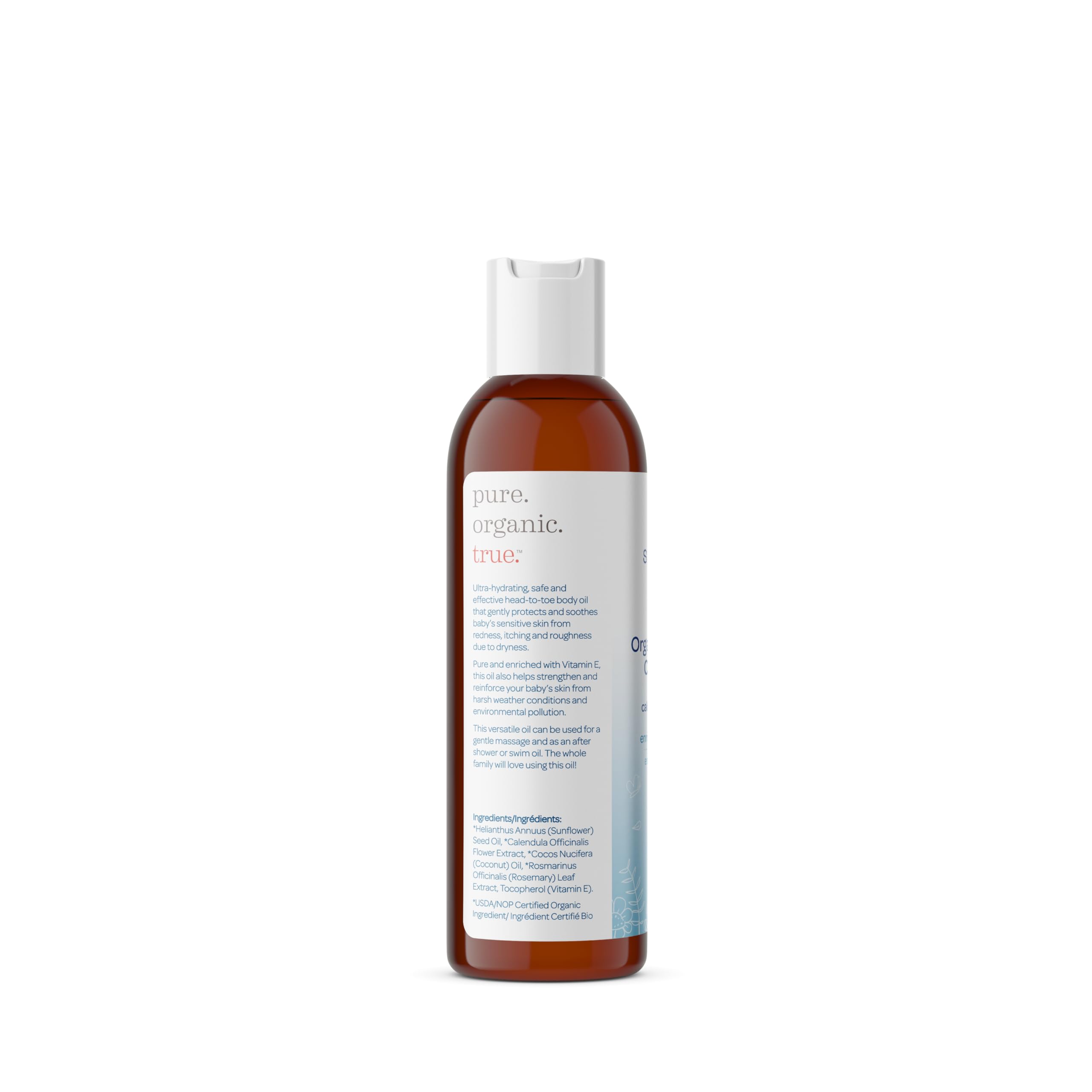 Organic Calendula Oil for Babies - Fragrance Free, Hypoallergenic & Gluten-Free | 100% Biodegradable Calendula Massage Oil & Moisturizer | Perfect for Baby Massage, Skin Hydration & Sensitive Skin Care