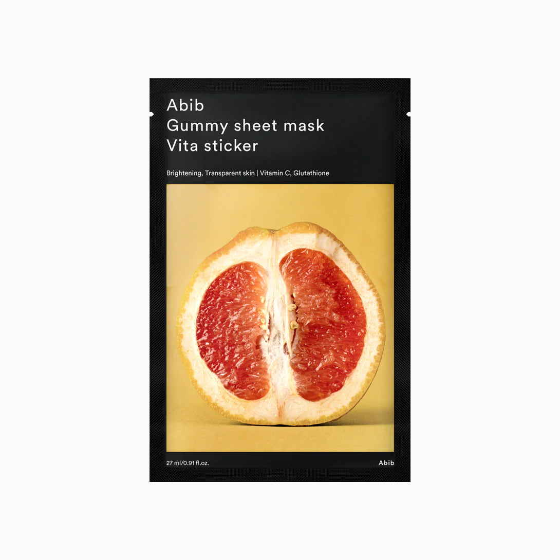 Abib Vita Gummy Sheet Mask - Hydrating & Brightening Facial Mask (10 Pack) | Korean Skincare for Glowing Skin - Perfect for Daily Use & Self-Care Routine