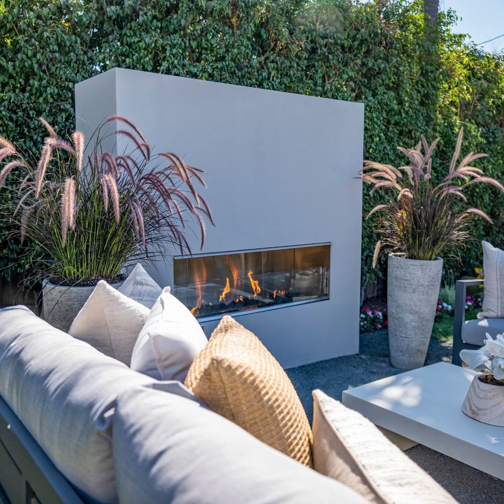 Firegear Kalea Bay Vent-Free Outdoor Linear Gas Fireplace with LED Lights - Perfect for Patios, Decks, and Backyard Gatherings