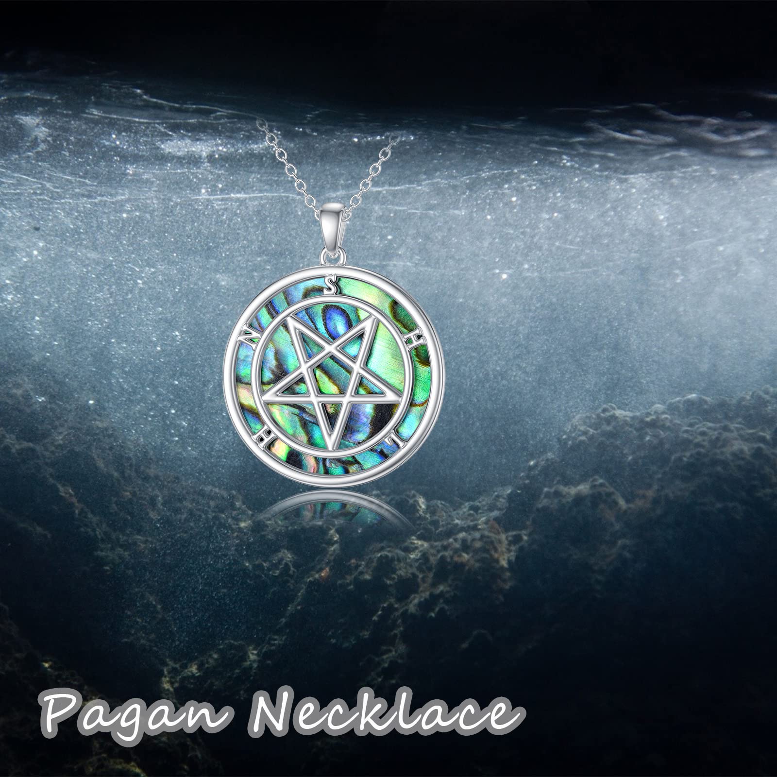Seiyang Pagan Necklace - Norse Mythology Jewelry with Abalone Shell Pendant, Witchcraft Gift for Wicca & Pagan Rituals (Includes Gift Box) | Perfect for Spiritual Ceremonies, Witchy Aesthetics & Unique Jewelry Collection