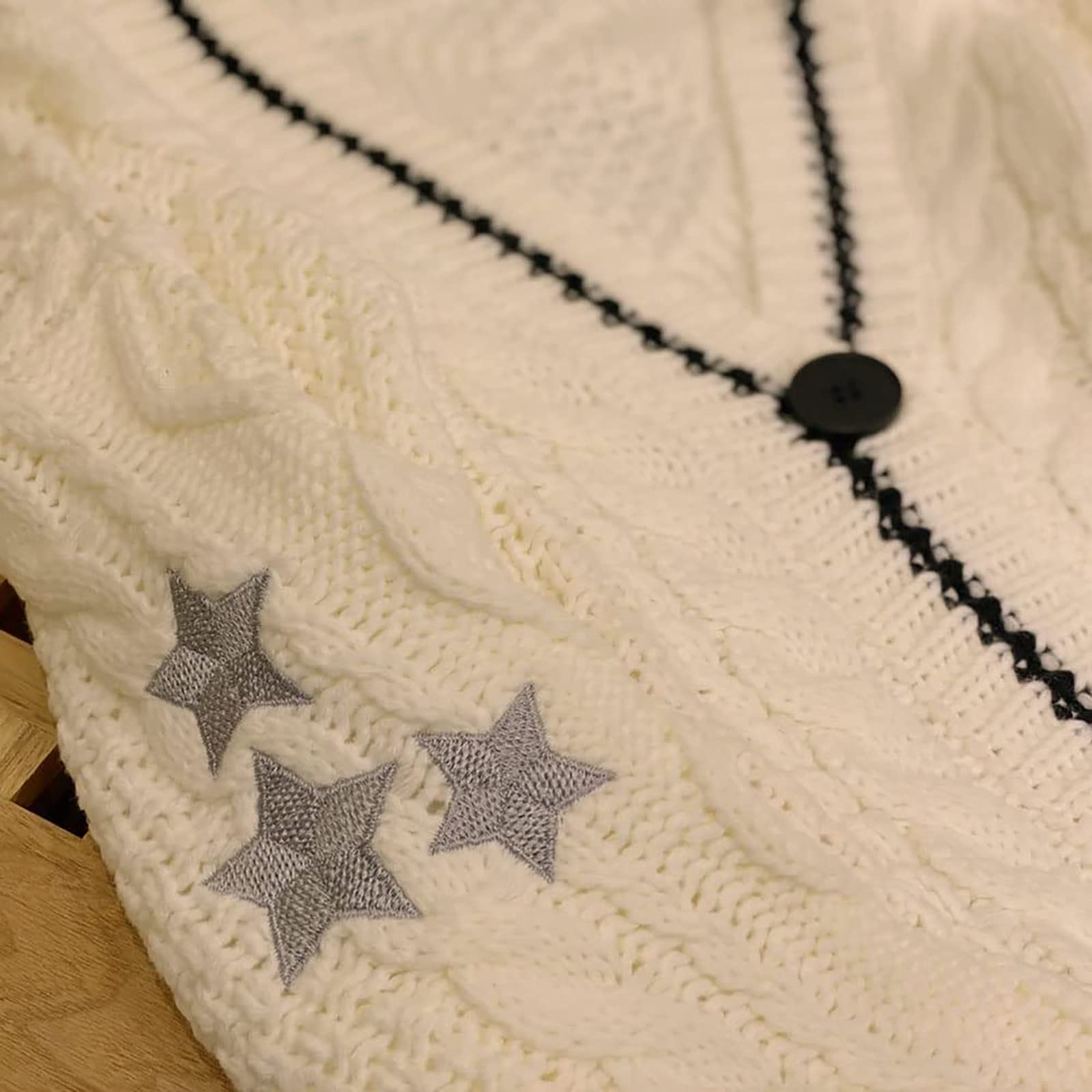 Women's Oversized Knit Star Cardigan - Cozy Button Down Long Sleeve Sweater for Singer Fans | Perfect for Concerts, Fall Fashion & Casual Outerwear