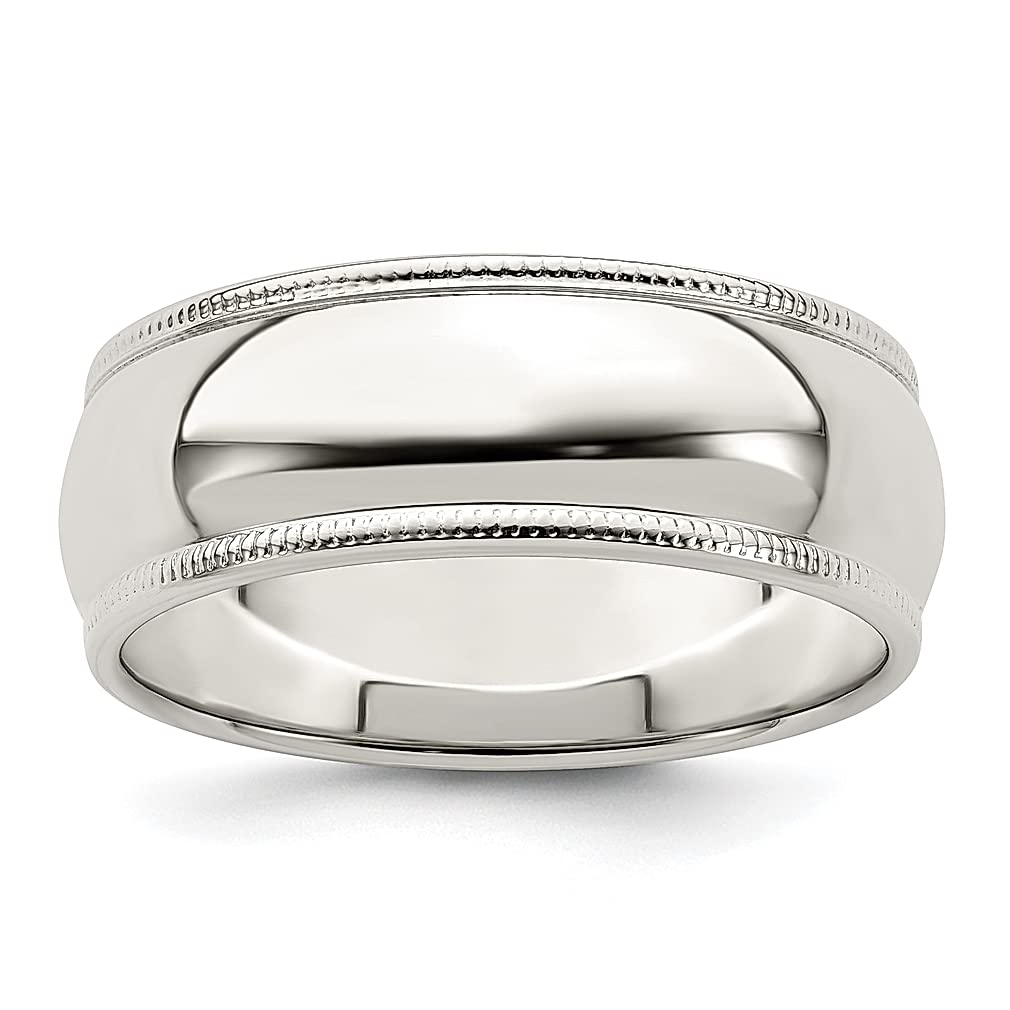 925 Sterling Silver 7mm Half Round Milgrain Wedding Band Ring Size 10.5 - Classic Elegant Jewelry for Women, Perfect Gift for Anniversary, Engagement & Everyday Wear