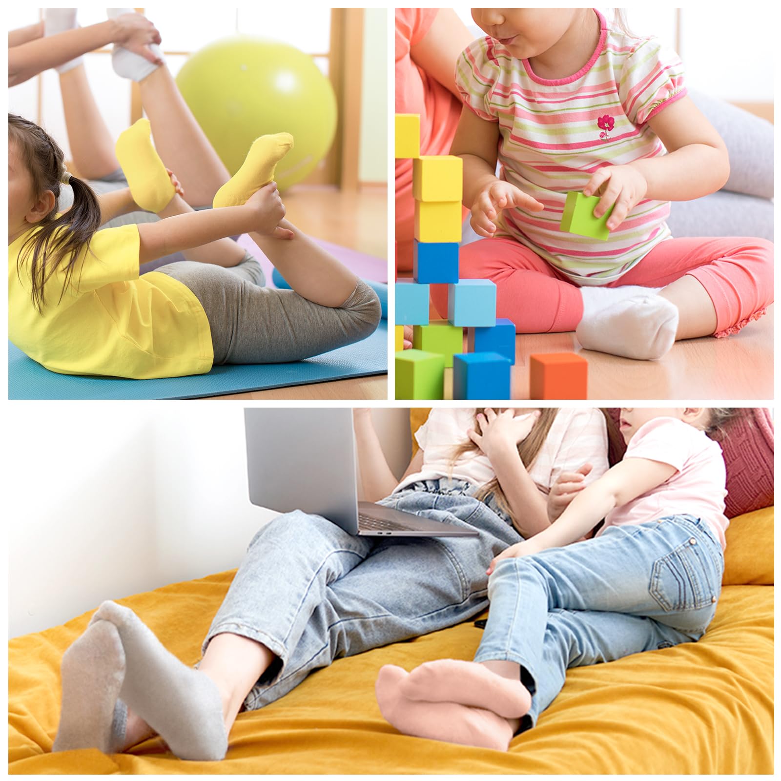 Auranso 10-Pack No Show Socks for Girls, Toddlers & Boys - Anti-Slip Low Cut Invisible Socks for School, Sports & Everyday Wear
