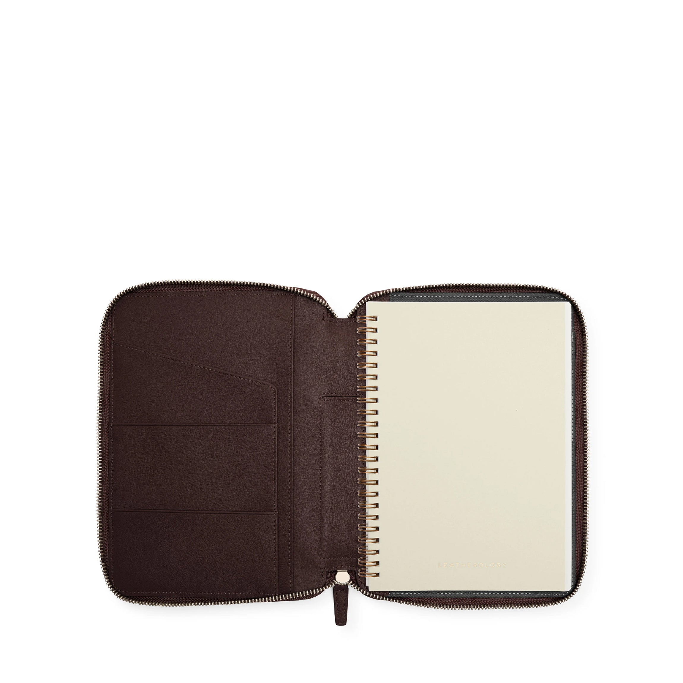 Premium A5 Zippered Spiral Notebook - Brown Leather Journal for Writing, Note Taking & Sketching | Perfect for School, Office & Travel Use