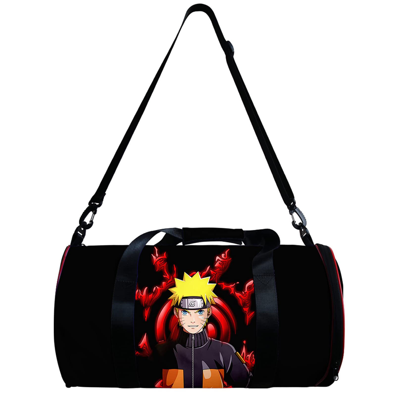 **HANDAFA Anime Naruto Hokage Gym Bag - Large Capacity Sports Duffel Bag with Shoe Compartment for Men & Women - Perfect for Gym, Travel, and Cosplay (Black)**