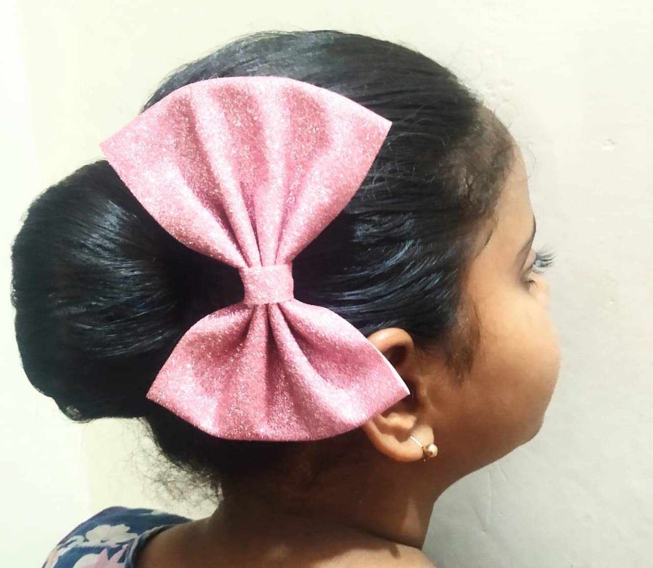 BRIKSHI Large Glitter Hair Bows for Girls & Women - Elegant Silk French Bow Hair Clips (2-Pack, Multi & Black) - Perfect for Parties, Weddings & Daily Fashion Accessories