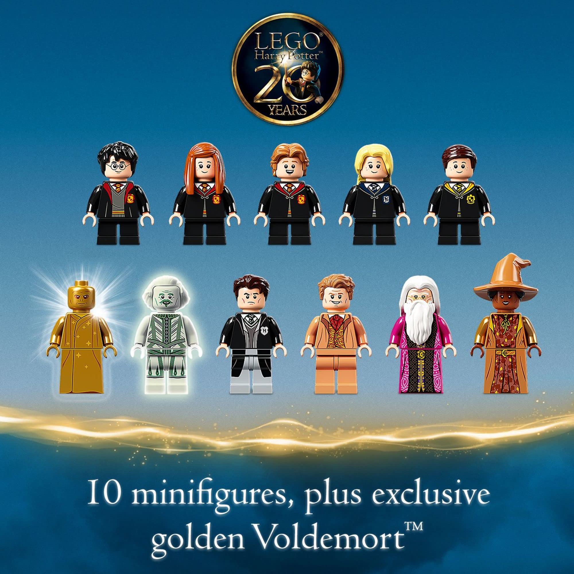 LEGO Harry Potter Hogwarts Chamber of Secrets 76389 Building Kit - 20th Anniversary Castle Set with The Great Hall, Collectible Golden Voldemort Minifigure & Glow-in-The-Dark Nearly Headless Nick | Perfect Gift for Potter Fans, Creative Play & Display