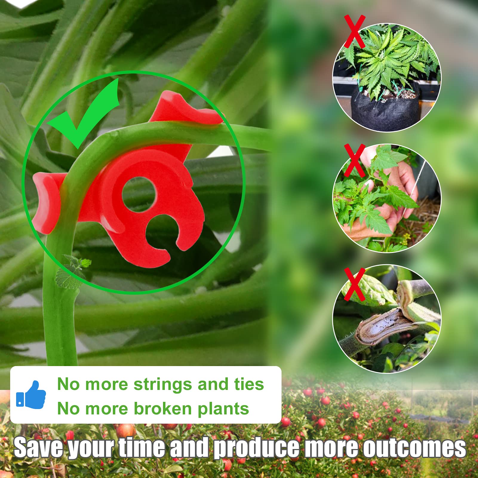 90 Degree Plant Training Clips - 30 Pcs Low Stress Bending Clips for Indoor & Outdoor Gardening - Perfect for Tomatoes, Cannabis, and Vine Plants