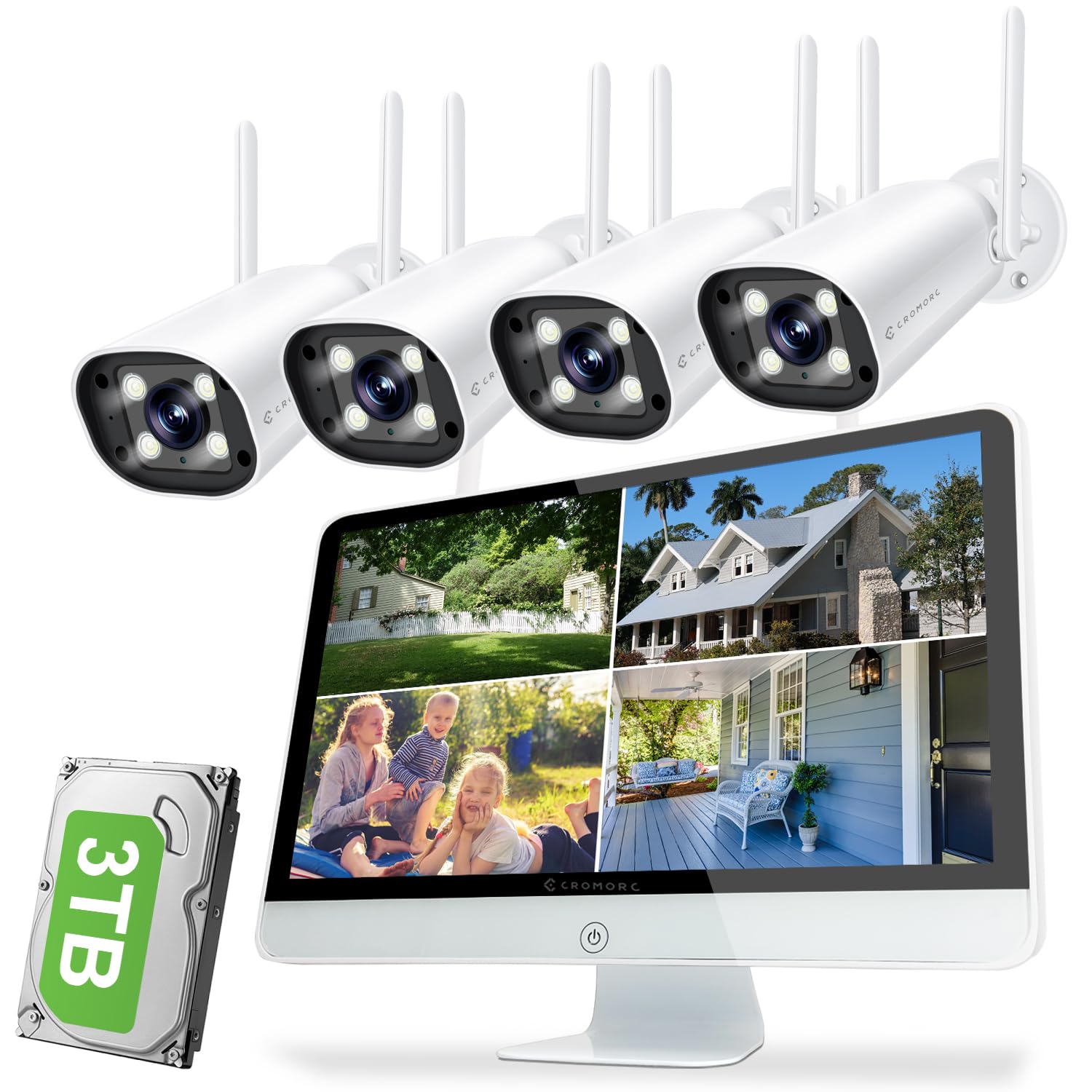 16CH Wireless Security Camera System with 16