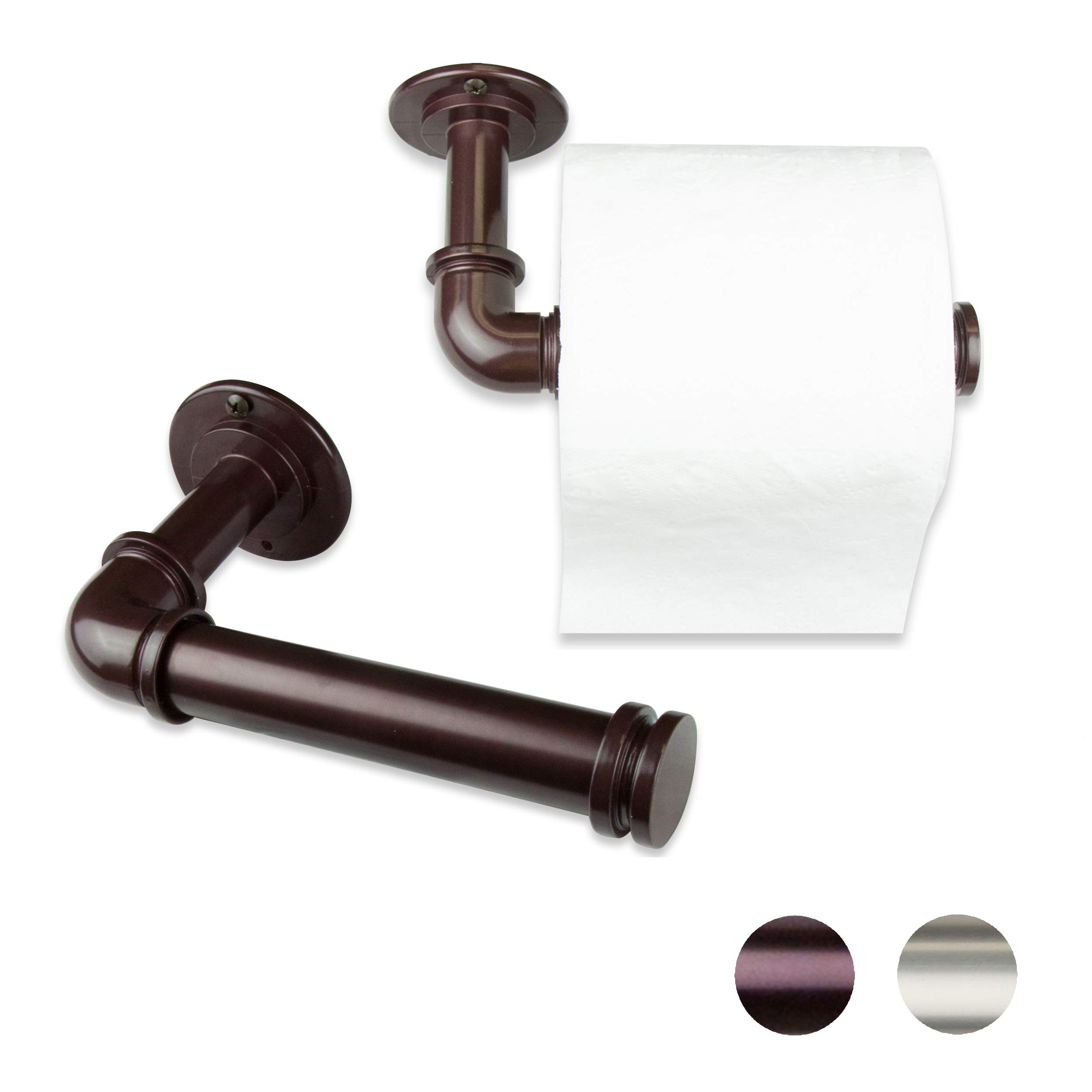 Rod Desyne Single Toilet Paper Holder Set of 2, Bronze Bathroom Tissue Roll Holder - Perfect for Bathroom, Restroom, and Home Decor