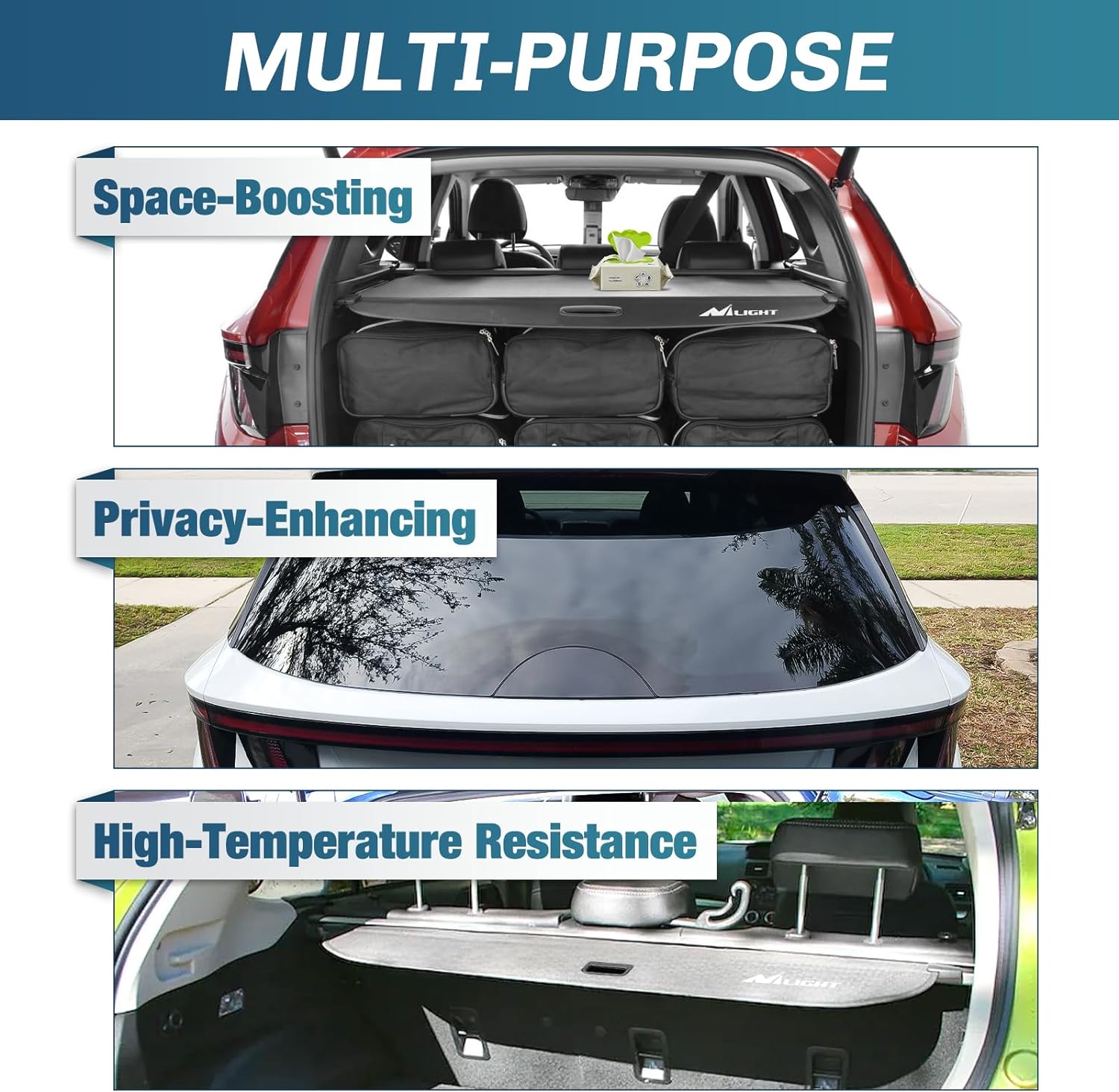 2021-2024 Hyundai Tucson Retractable Cargo Cover for Trunk - Car Storage Organizer for Road Trips & Grocery Shopping