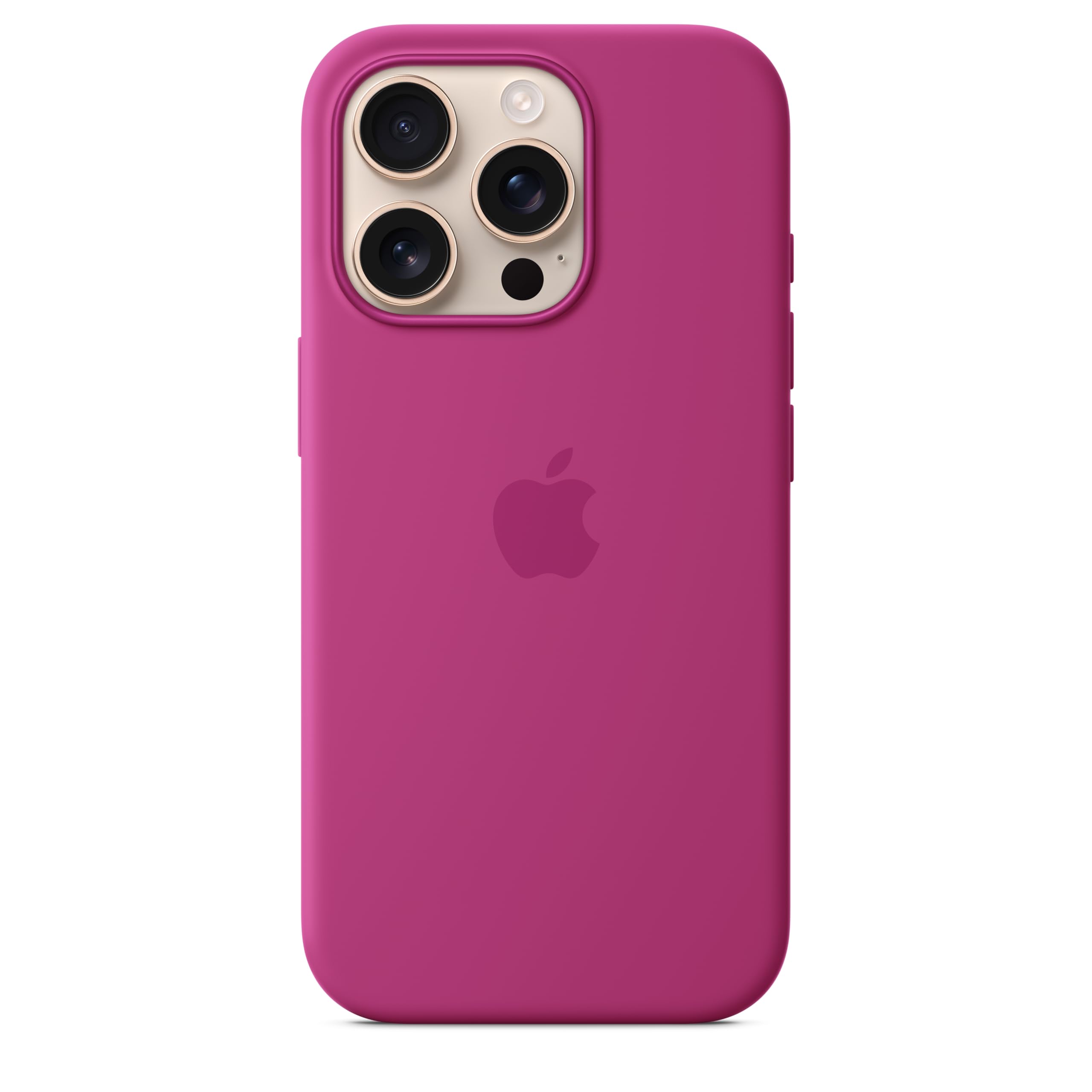 Apple iPhone 16 Pro Silicone Case with MagSafe - Shockproof Protective Cover, Slim Fit, Wireless Charging Compatible - Fuchsia Pink for Daily Use, Travel & Work Protection
