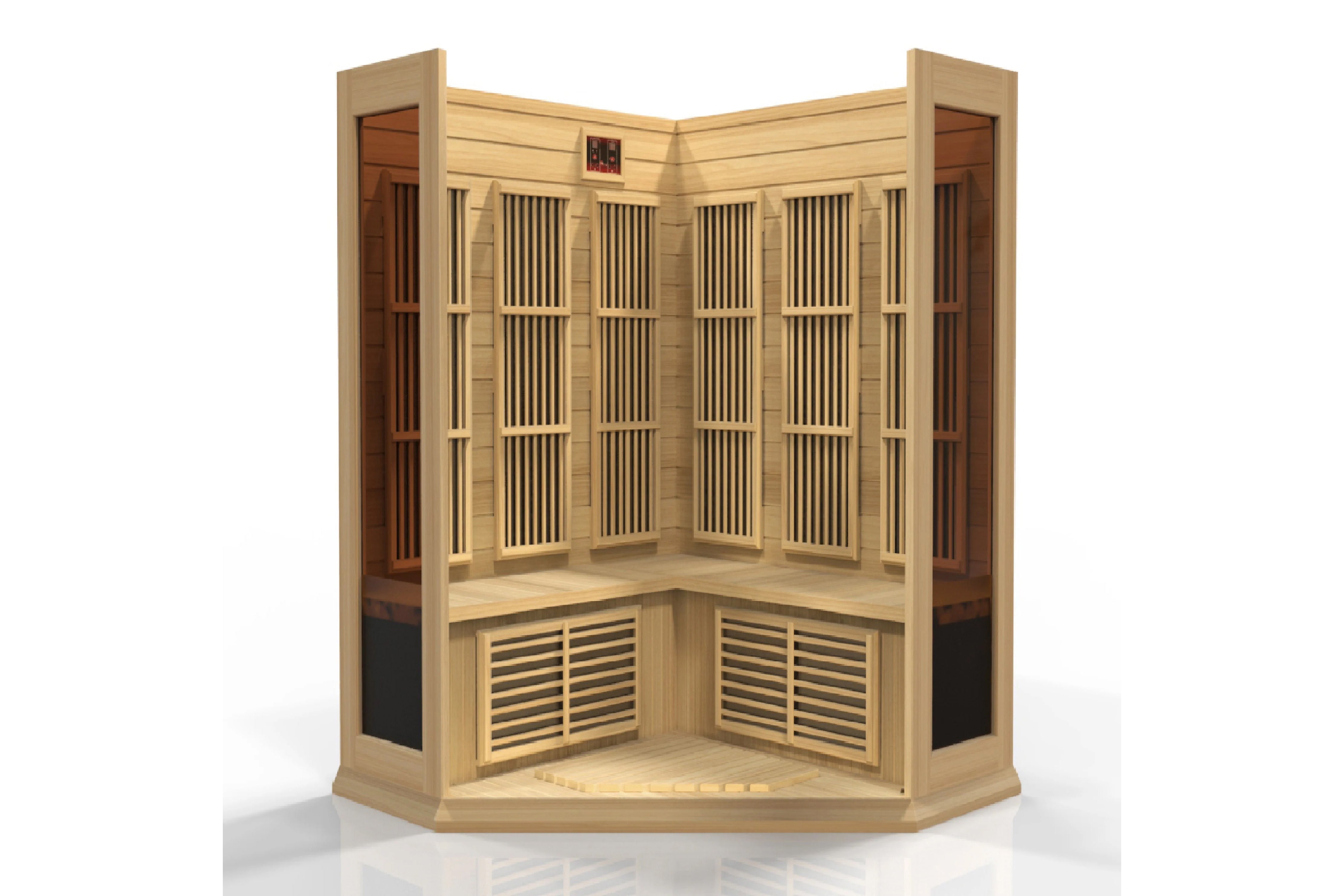 Maxxus 3-Person Corner Low EMF FAR Infrared Indoor Sauna for Home Relaxation & Detox - Perfect for Small Spaces & Family Wellness