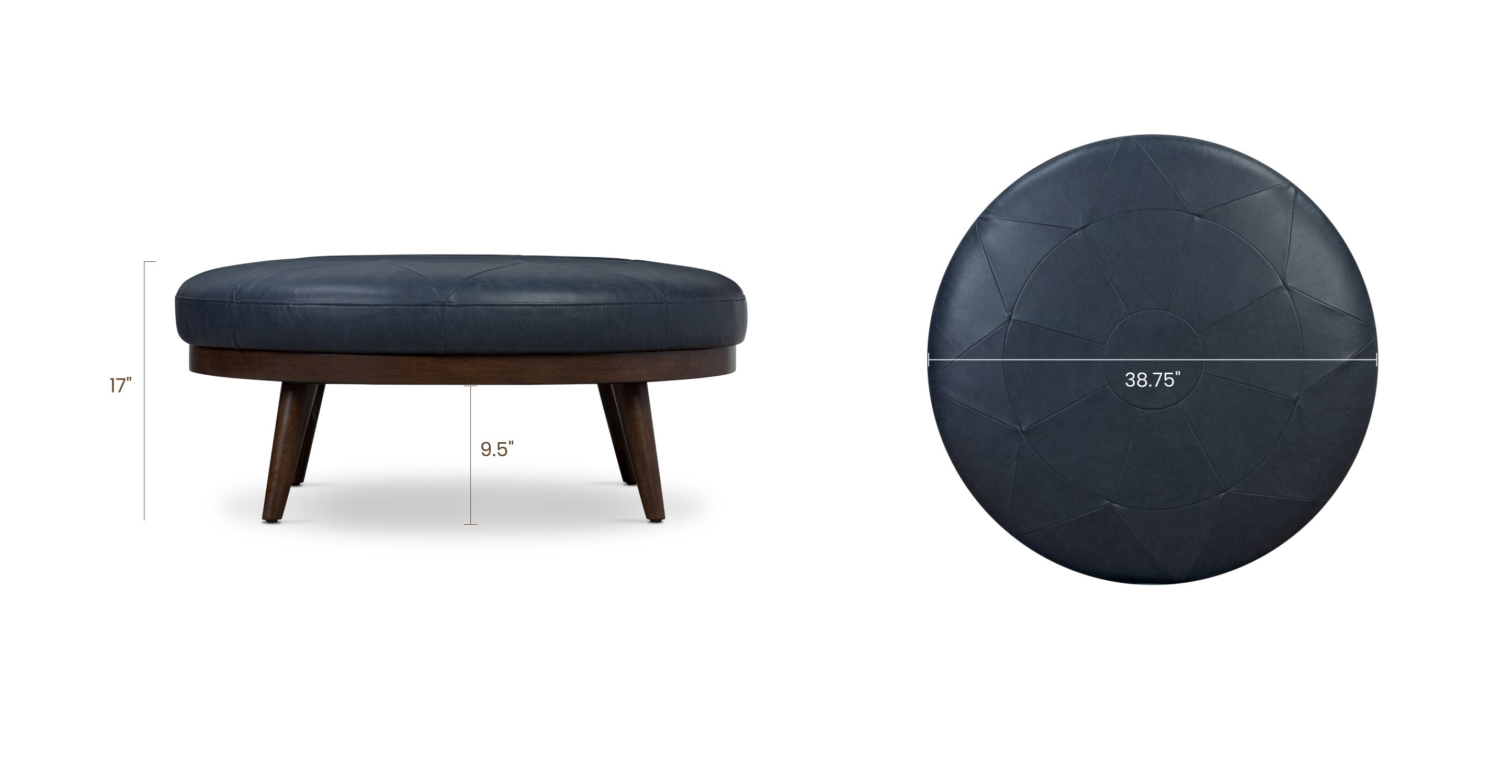 Premium Gio Leather Ottoman - Soft & Durable Footrest, Storage Bench, Living Room Decor - Perfect for Home, Office & Lounge Relaxation
