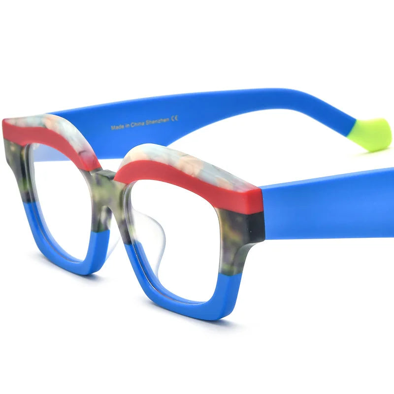 CCspace Unisex Full Rim Square Acetate Eyeglasses 57163 - Stylish & Durable Eyewear for Men & Women | Perfect for Work, Reading & Fashion Accessories