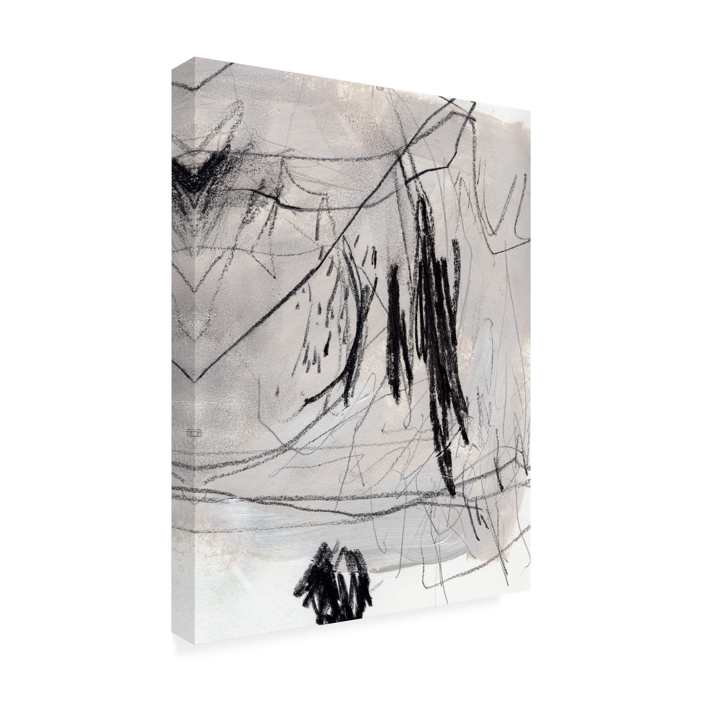 Trademark Fine Art 'Charcoal Waltz II' Canvas Wall Art by Jennifer Paxton Parker - Modern Abstract Painting for Living Room, Bedroom & Office Decor