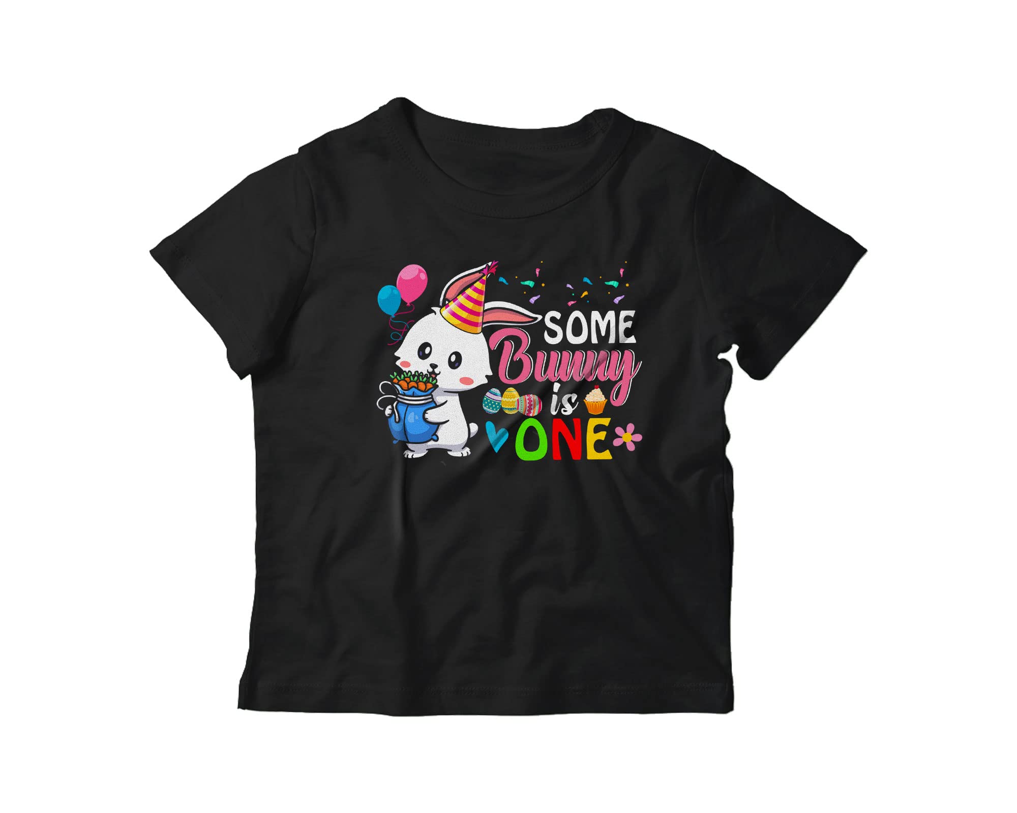 Funny Easter Bunny 1st Birthday Kids T-Shirt - Cute Bunny with Carrots Design for Boys & Girls - Perfect for Easter Celebrations, Birthday Parties & Spring Outfits