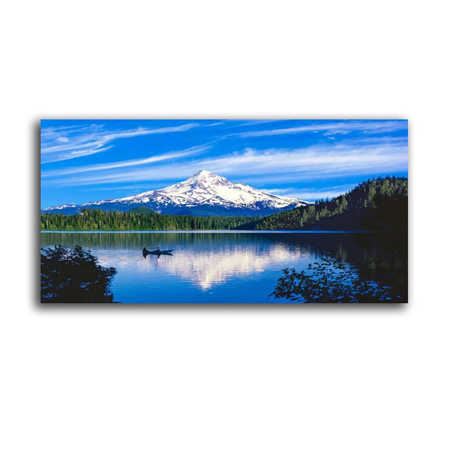 Spring Morning Reflection of Mt Hood OR Canvas Wall Art - Ready to Hang Photo Painting for Home, Bedroom, Bathroom, Living Room & Office Decor | Perfect for Nature Lovers & Pacific Northwest Inspired Interiors