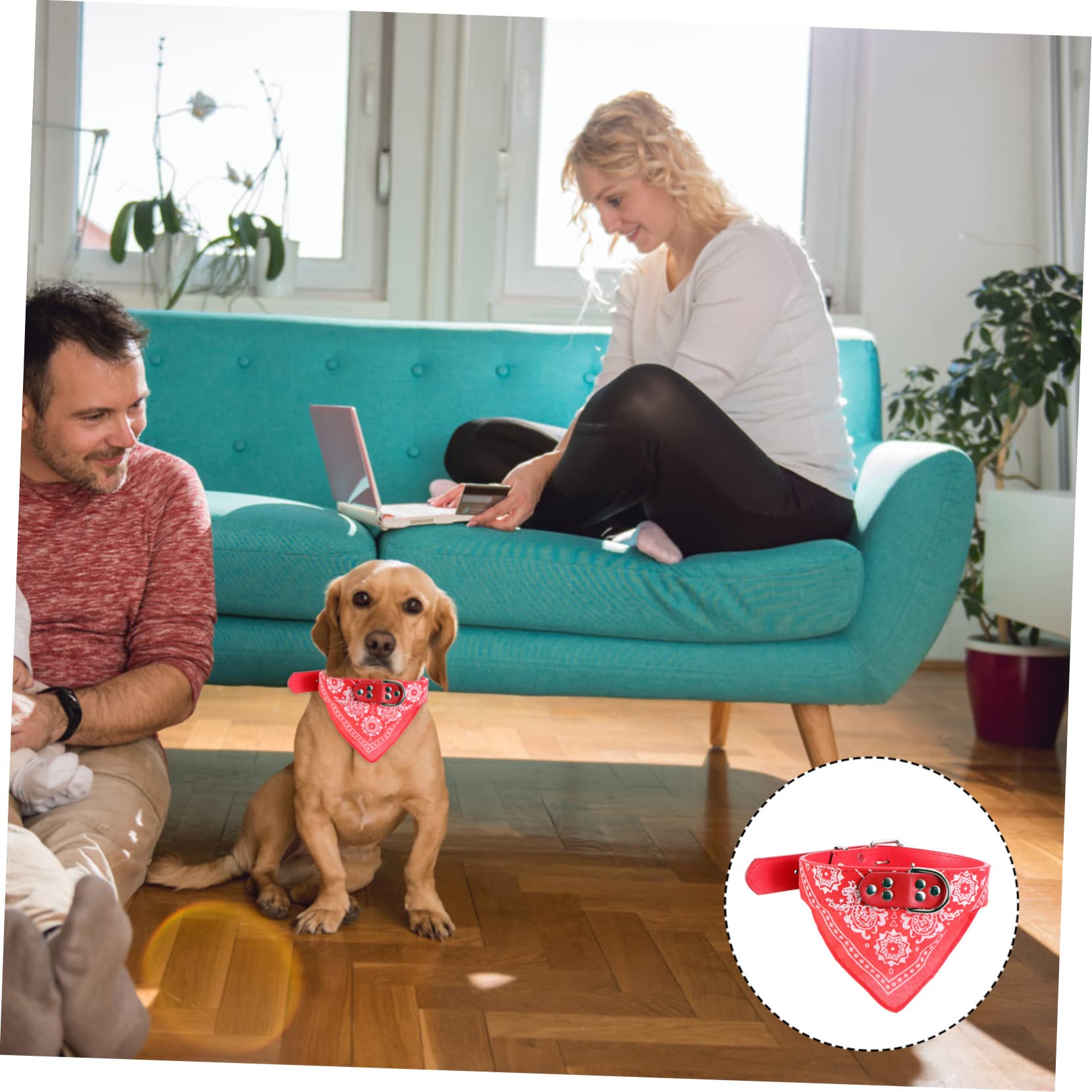 Kisangel Festive Christmas Dog Scarf - Pet Saliva Towel & Neckkerchief for Small Dogs - Holiday Pet Accessories for Christmas Parties & Photo Shoots