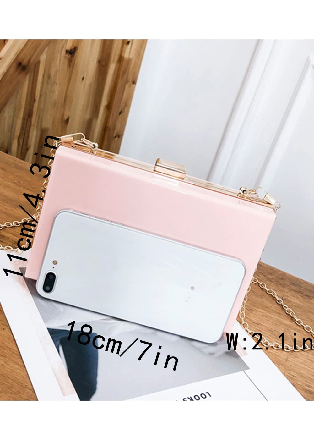 Stylish Women's Evening Clutch Bag - Clear Acrylic Shoulder Purse with Chain Strap for Parties, Weddings & Special Occasions