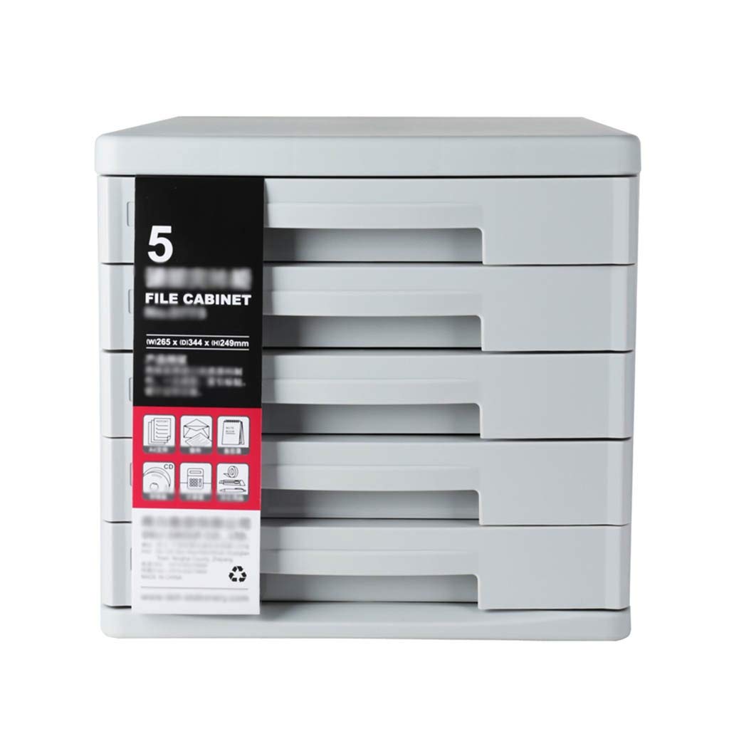 5-Drawer Plastic File Cabinet for Office - White Desktop Storage Organizer for Documents, Files & Supplies | Perfect for Home, Office & School Organization