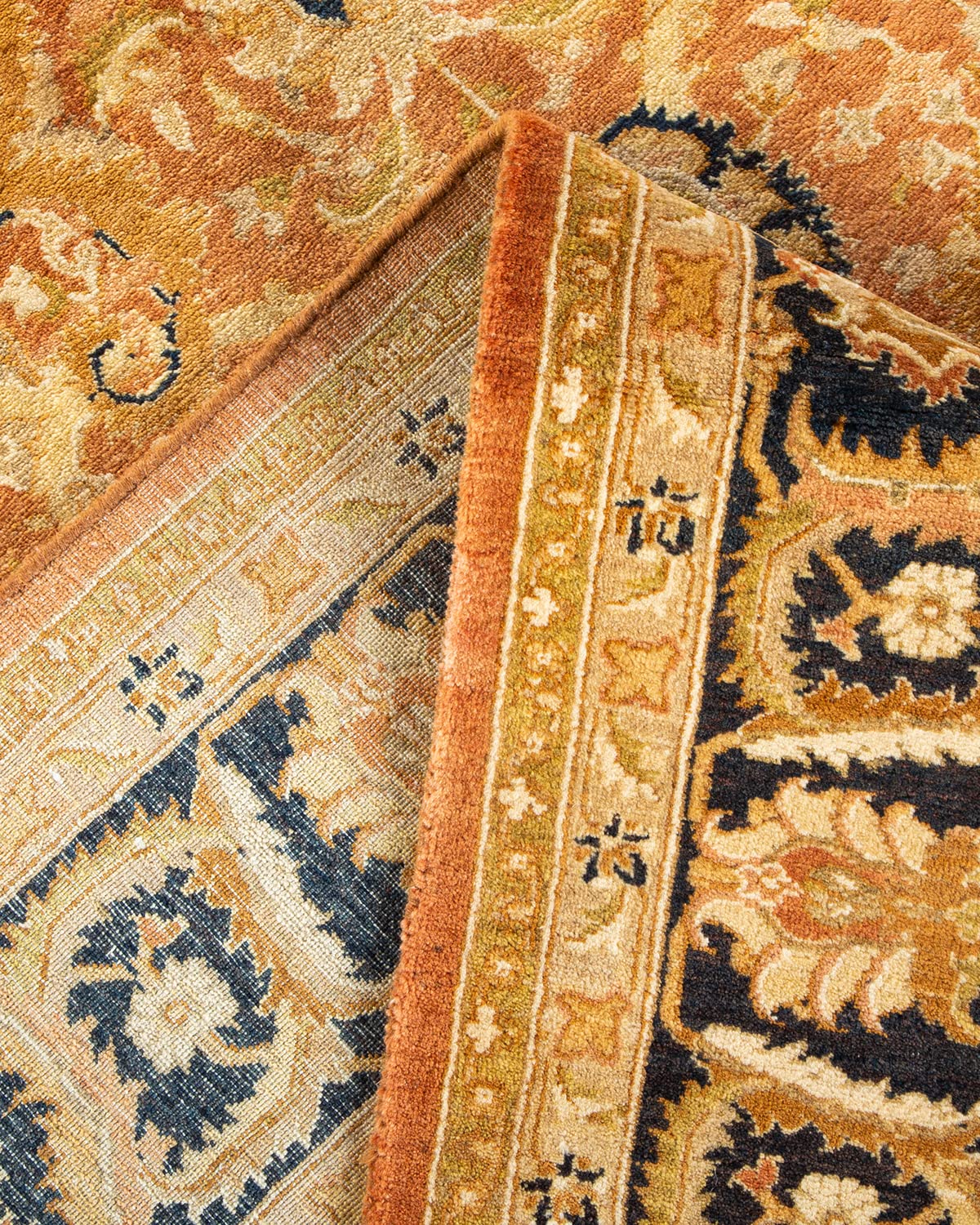 Handmade Wool Traditional Floral Mogul Brown 6x9 Area Rug - One of a Kind Hand Knotted Persian Rug for Living Room, Bedroom & Home Decor