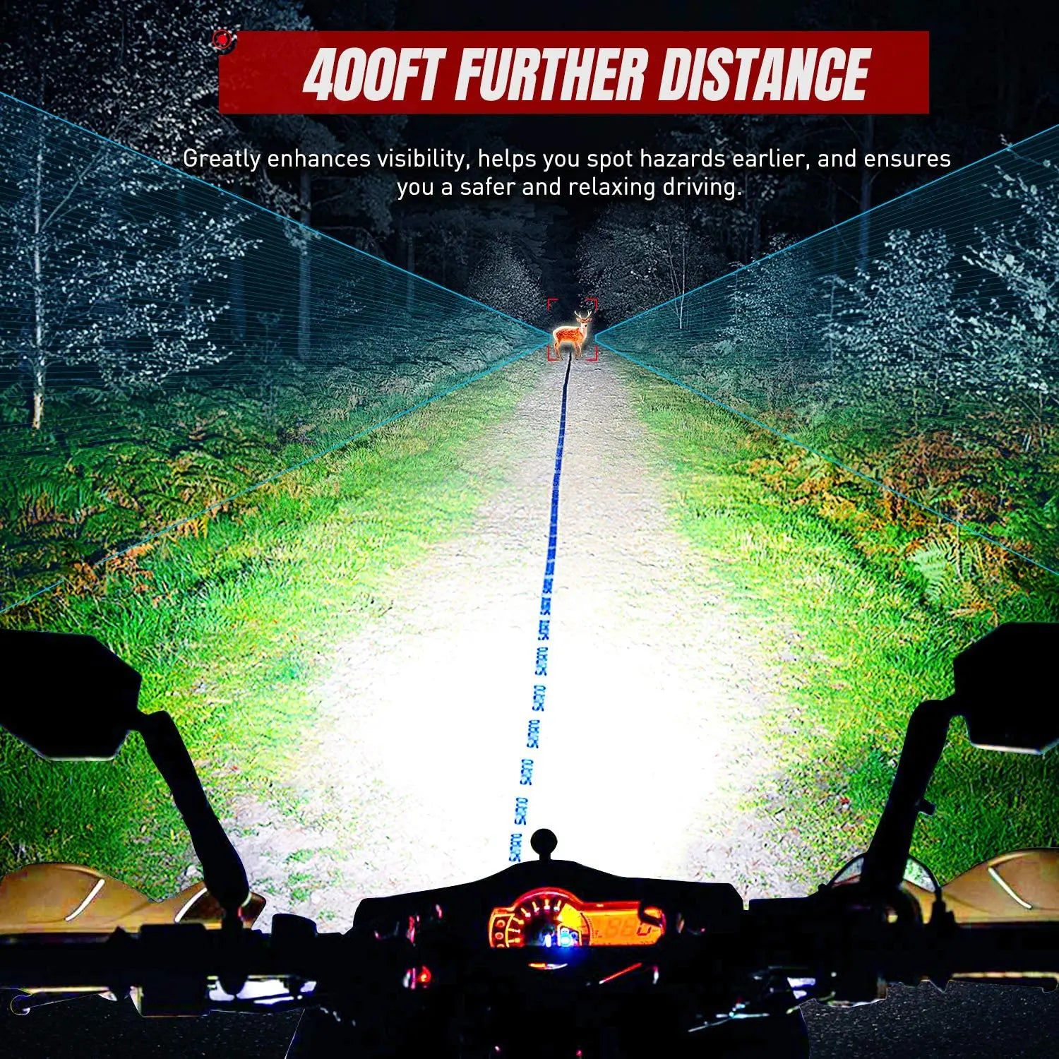Nilight 20035H NIXMEN H4/HS1 LED Motorcycle Headlight Bulb - 6000K White, 9003 HB2 Hi/Lo Beam Conversion Kit with CSP Chips - High Brightness LED Headlamp for Harley, Honda, Yamaha, Kawasaki & More - Perfect for Night Riding & Off-Road Adventures