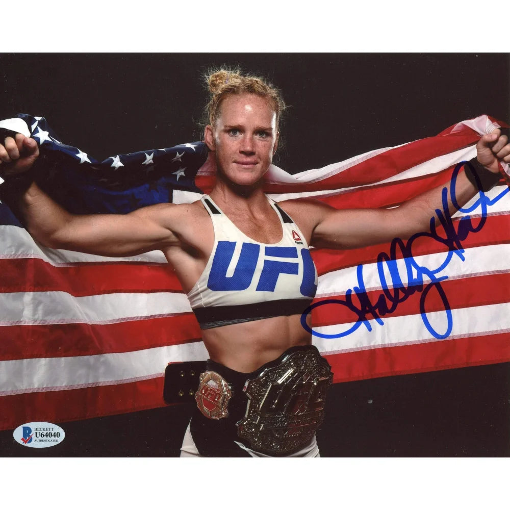 Holly Holm Hand Signed 8x10 Photo - UFC Fighter Autograph with BAS COA Certificate - Perfect for MMA Collectors, Sports Memorabilia Displays & Fan Gifts