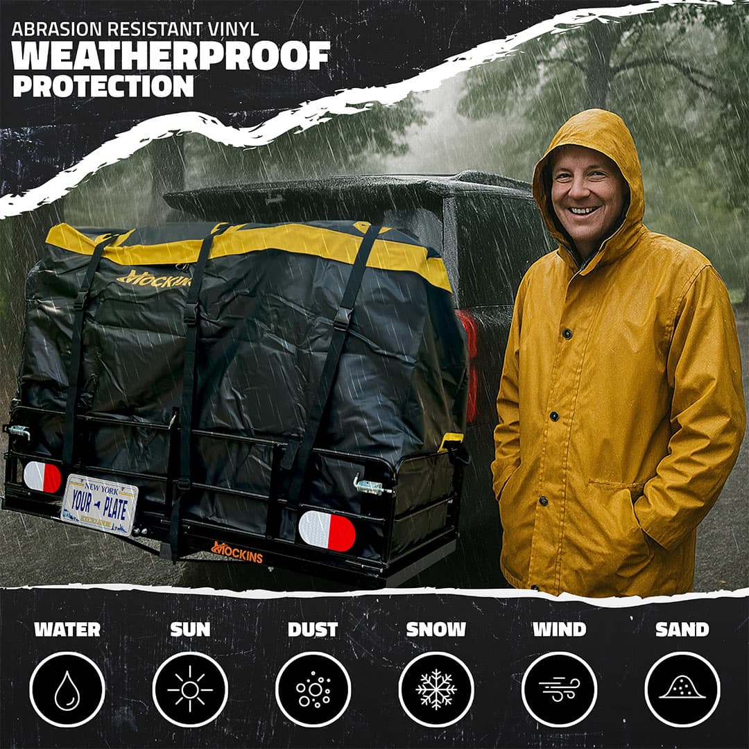 60x24x14 High Rail Hitch Cargo Carrier with 30 Cu Ft Waterproof Storage Bag - Perfect for Road Trips, Camping & Outdoor Adventures