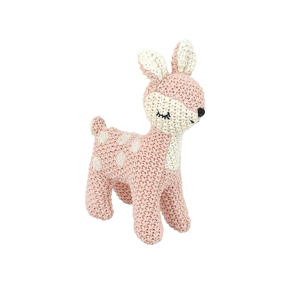 Freija Deer Knit Toy - Soft Plush Stuffed Animal for Kids, Nursery Decor, Christmas Gift & Cute Home Decoration - Perfect for Cuddling, Baby Shower & Holiday Presents