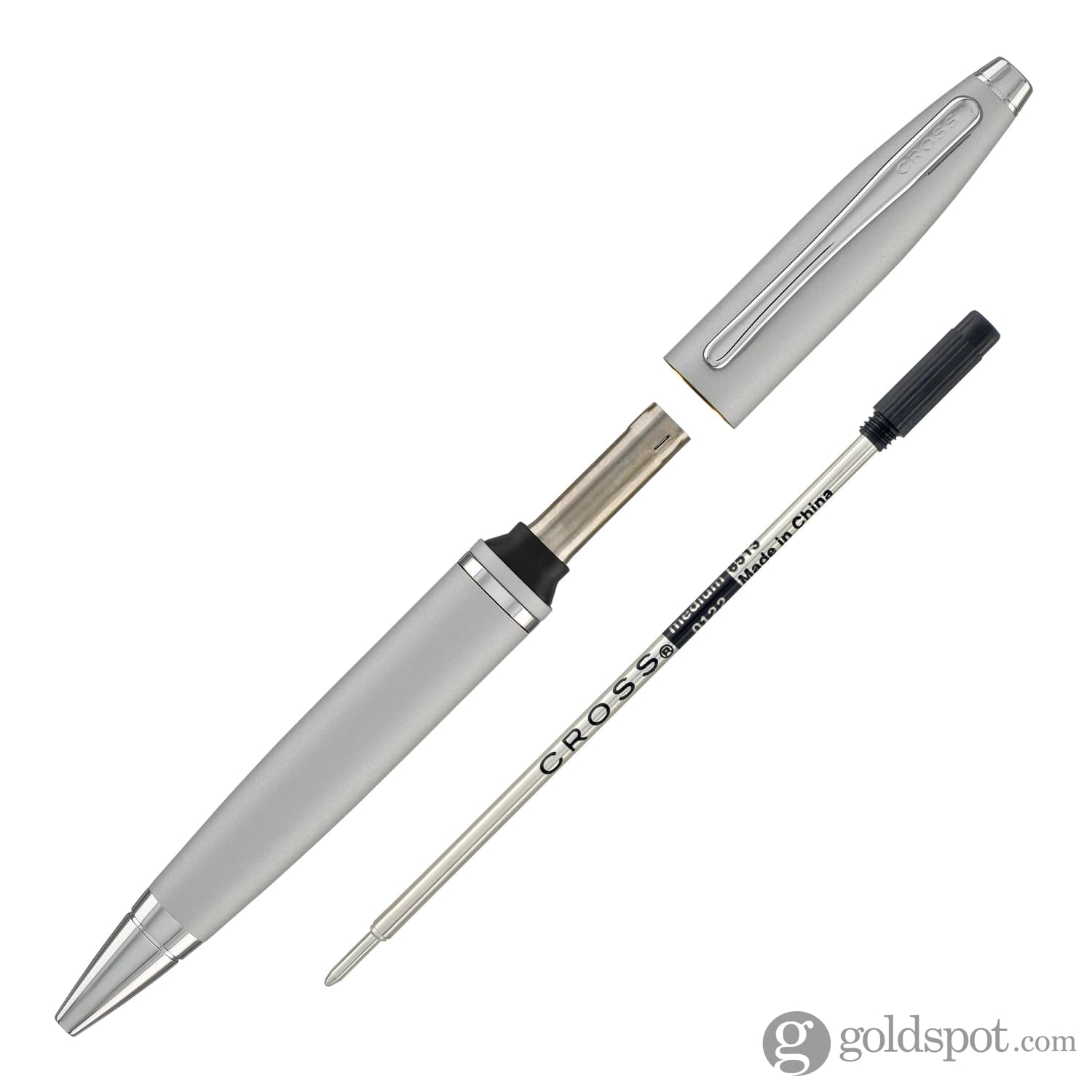 Cross Calais Ballpoint Pen in Satin Chrome - Premium Stainless Steel Writing Pen for Office, Business & Gifts - Smooth Writing Experience for Professionals & Students