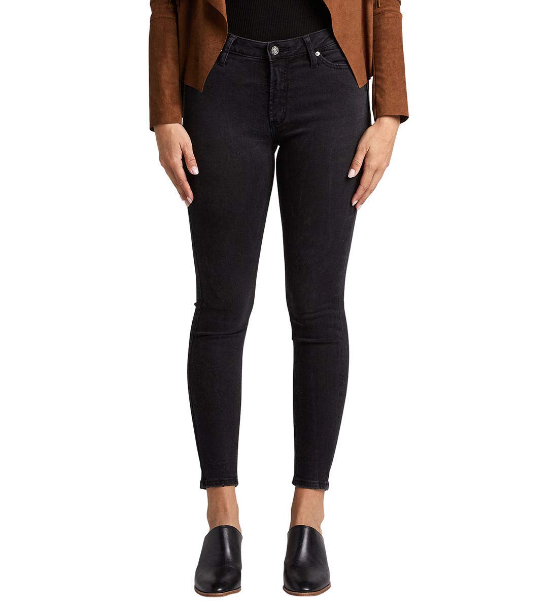 Silver Jeans Co. Women's Most Wanted Mid Rise Skinny Jeans - Comfortable Stretch Denim Pants for Casual Wear & Everyday Outfits