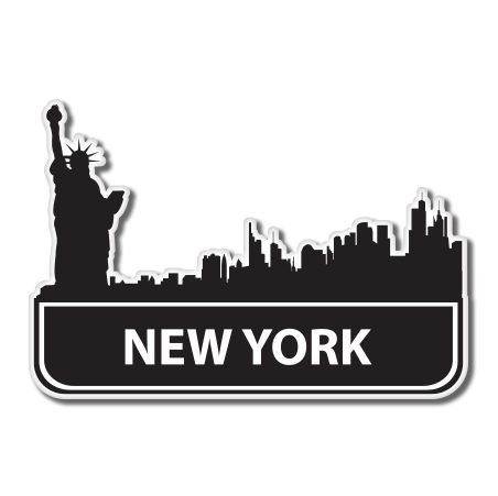 AK Wall Art New York Travel Souvenir Vinyl Sticker - Waterproof Decal for Suitcase, Car, Phone & Helmet - Multiple Sizes Available - Perfect for Travel Memories, Urban Decor & Personalization