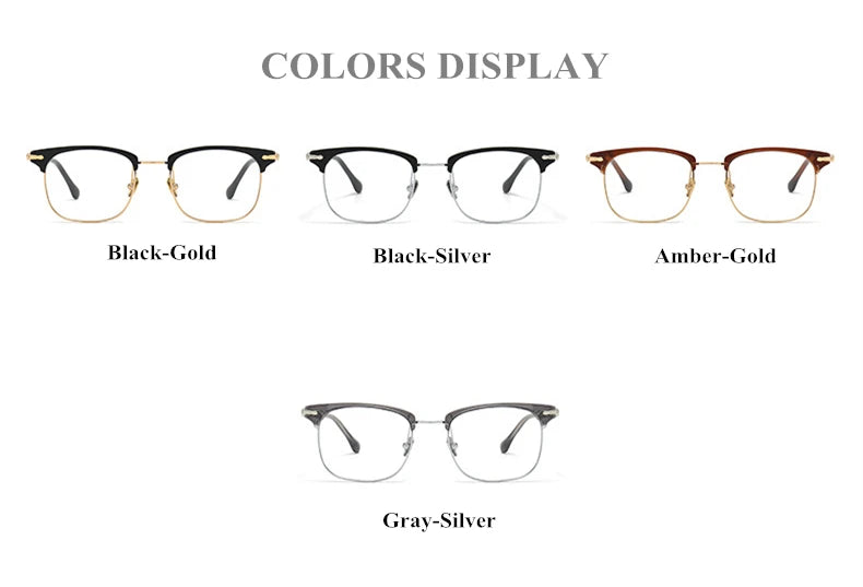 Stylish Unisex Black Titanium Acetate Square Full Rim Eyeglasses M2049 - Perfect for Work, Reading & Fashion Accessories