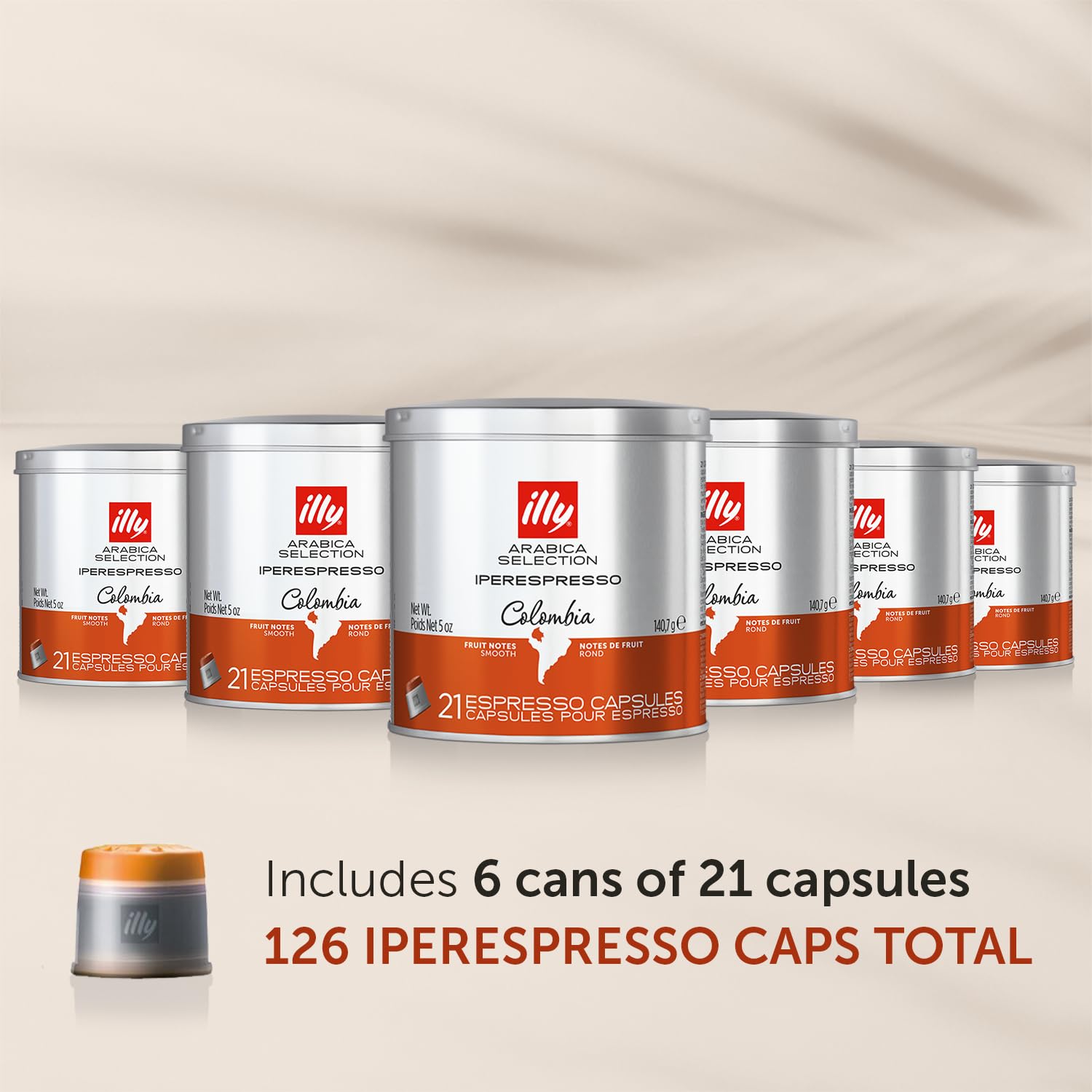 illy iperEspresso Coffee Capsules - 21 Count (6 Pack) | Single-Serve Colombia Medium Roast Coffee Pods with Fruity Notes | Compatible with iperEspresso Machines | Perfect for Home, Office & Espresso Lovers