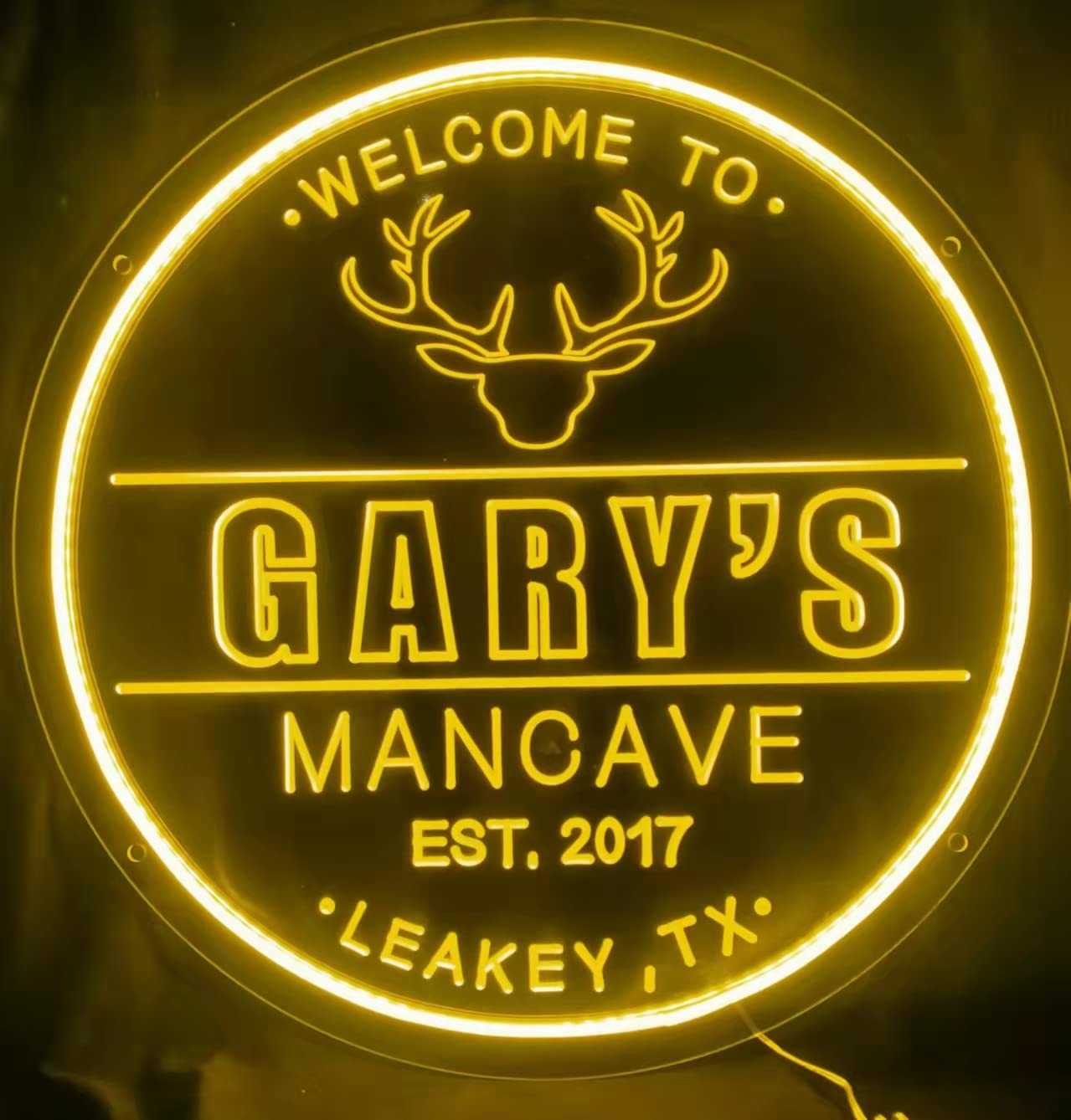 Personalized Deer Hunting Gift LED Light - Hunting Accessories & Neon Antler Bar Decor for Home - Funny Gifts for Hunters & Dad - Perfect for Man Cave, Hunting Lodge & Cabin Wall Decor