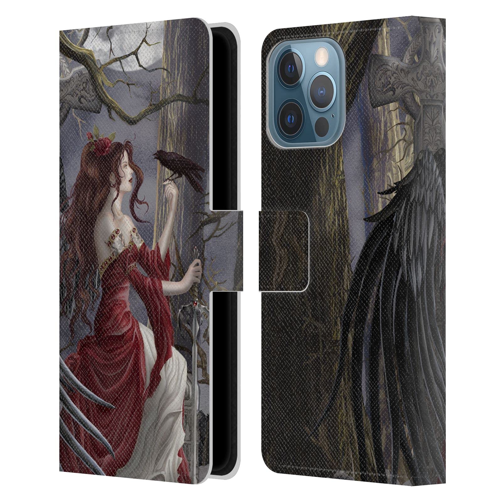 Official Nene Thomas Dark Angel Fairy with Raven Leather Book Wallet Case - Compatible with Apple iPhone 13 Pro Max - Gothic Forest Design for Women, Perfect Gift for Fantasy Lovers & Book Enthusiasts