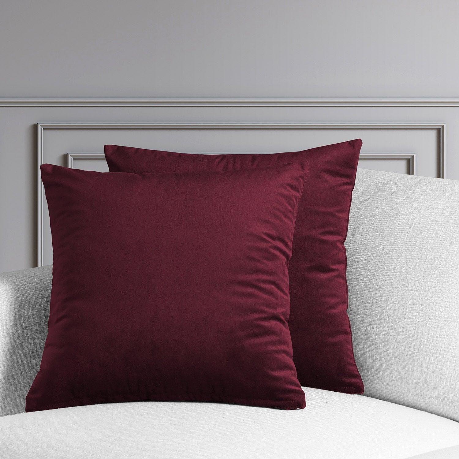 Dark Merlot Heritage Plush Velvet Cushion Covers Set of 2 - Luxurious Sofa Pillow Covers for Living Room, Bedroom Decor - Soft & Elegant Home Accent for Couches, Chairs, and Home Styling